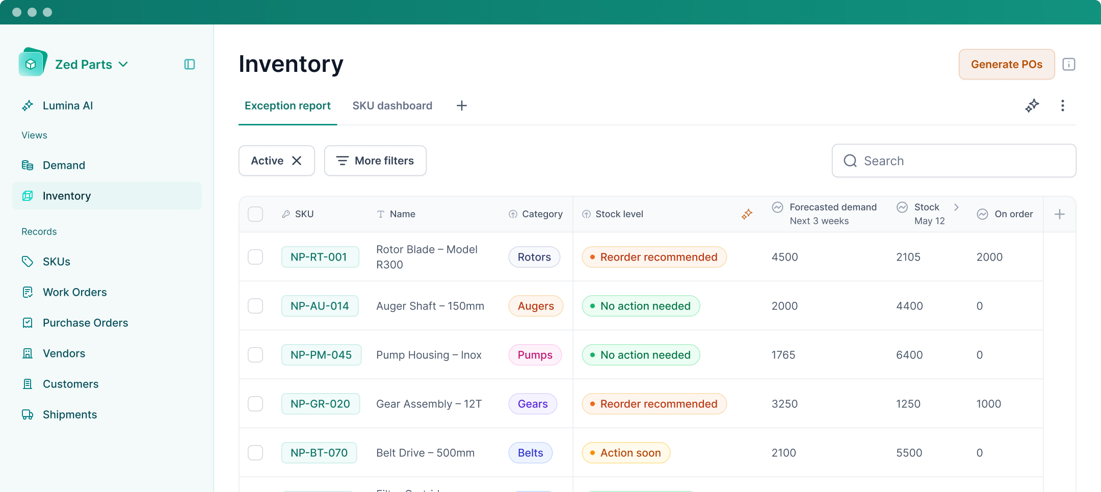 Lumina Inventory Management Interface